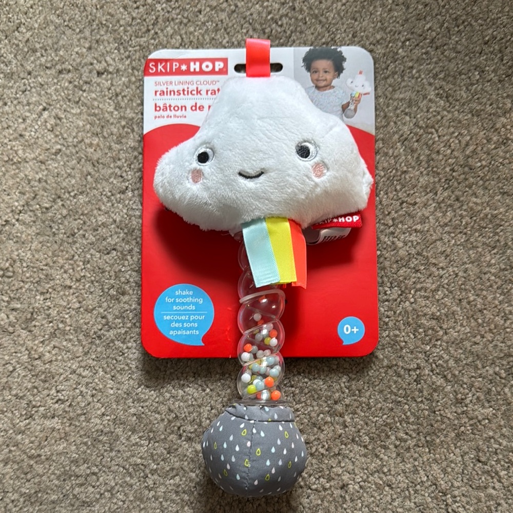 Skip Hop Silver Lining Cloud Rainstick Baby Rattle